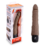 Коричневый вибромассажер 7 Realistic Vibrator - 20 см.