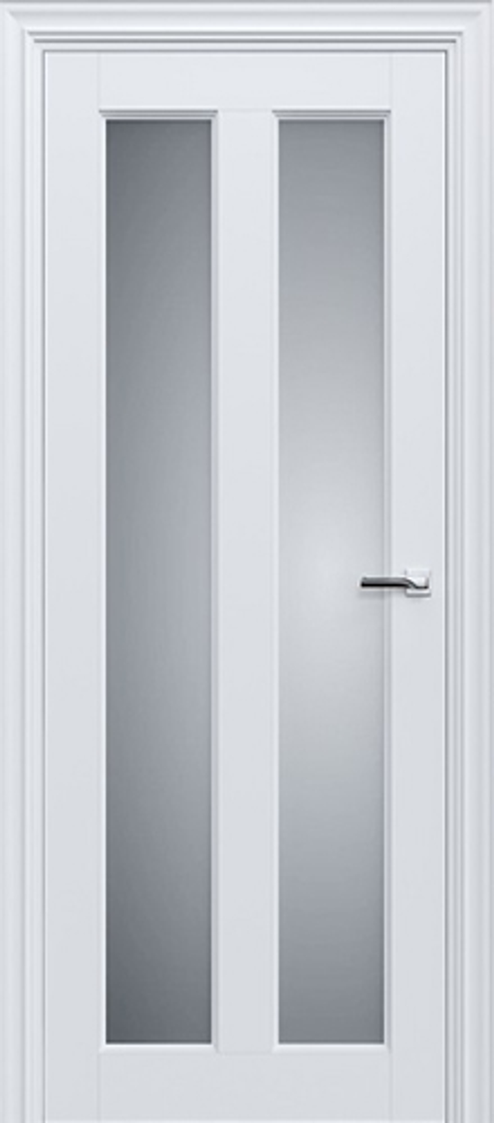 Межкомнатная дверь Статус 612 Сатинато белое Белый лед