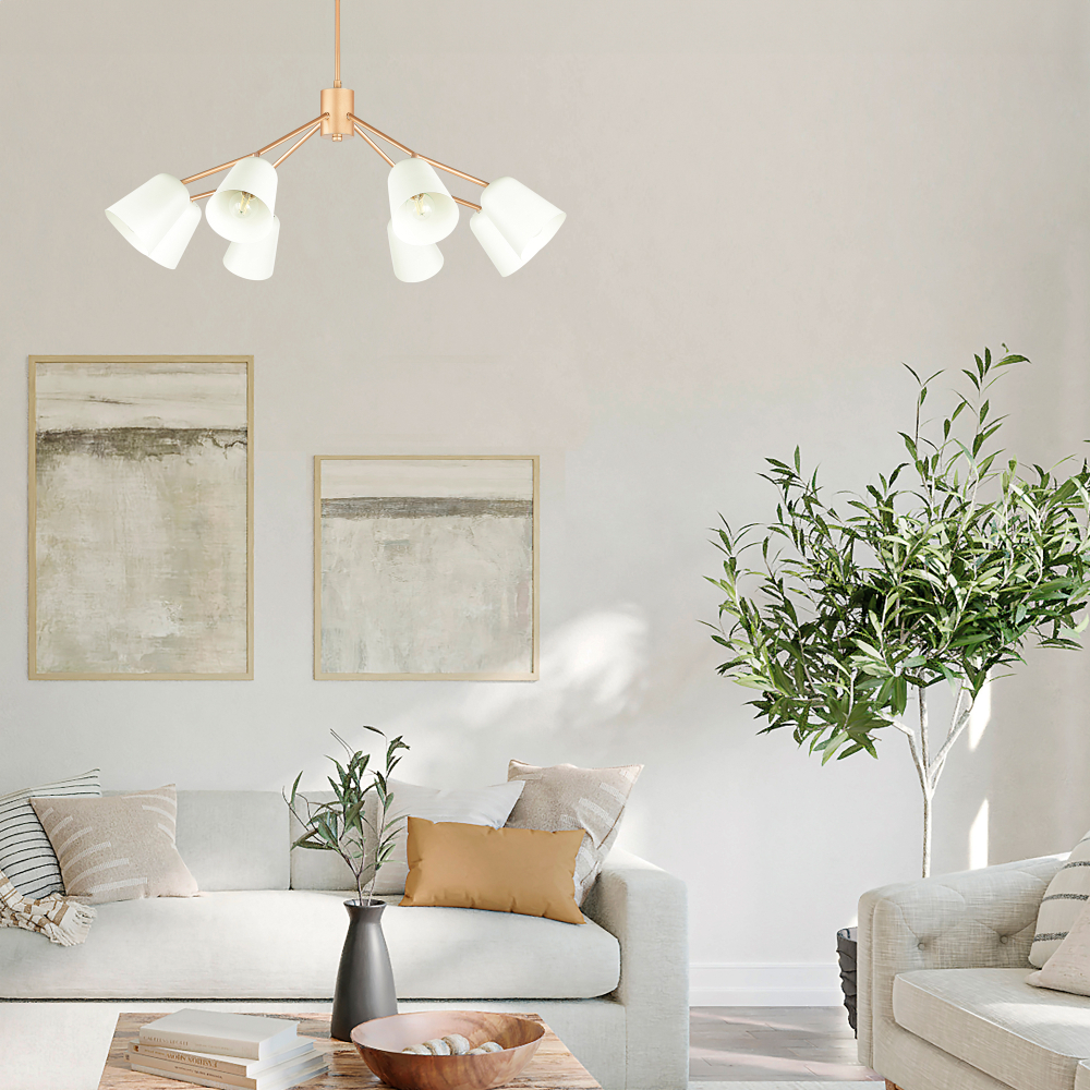 SLE155942-08 Светильник потолочный Черный/Белый E14 8*40W MARIO