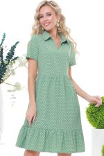 Платье зеленое с оборками в горошек DStrend (Акция)
