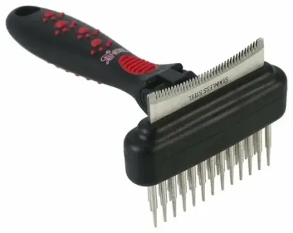 HELLO PET Грабли двухрядные с плавающими зубьями + дешеддер 36 зубьев