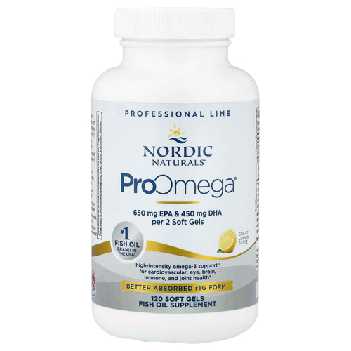 Nordic Naturals, ProOmega®, лимон, 120 капсул (640 мг в 1 капсуле)