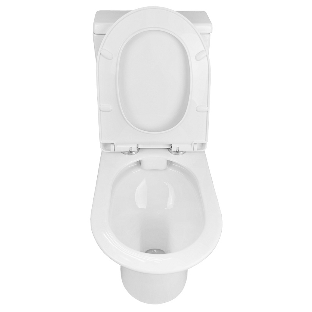 Унитаз-компакт Azario Fretta new 370х615х790 напольный, безободковый в комплекте с бачком и сиденьем дюропласт, микролифт (AZ-1223)