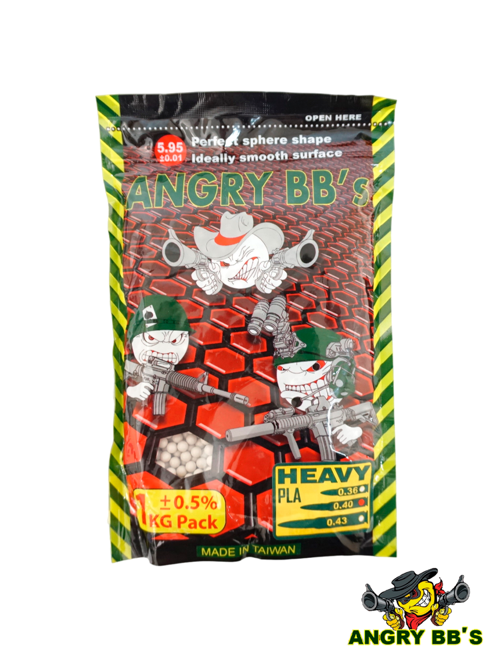Шары Angry BB's 0,40 g (белые, 2500 шт, 1 кг, пакет)