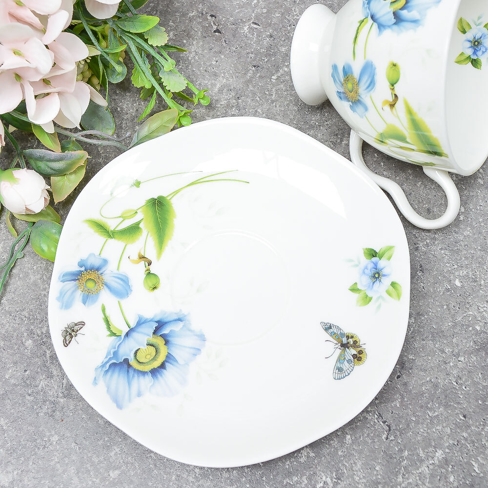 Чайный набор 12 предметов 240мл "Flowers" 205-993, костяной фарфор