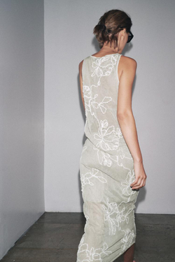 ZARA ПОЛУПРОЗРАЧНЫЙ ТОП, ЭКРЮ