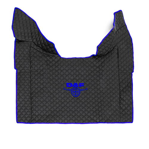 Ковры Daf XF-106 (автомат) (экокожа, черный, синий кант, синяя вышивка)
