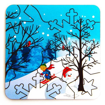 Пазл малый "Зима" (в мешочке)