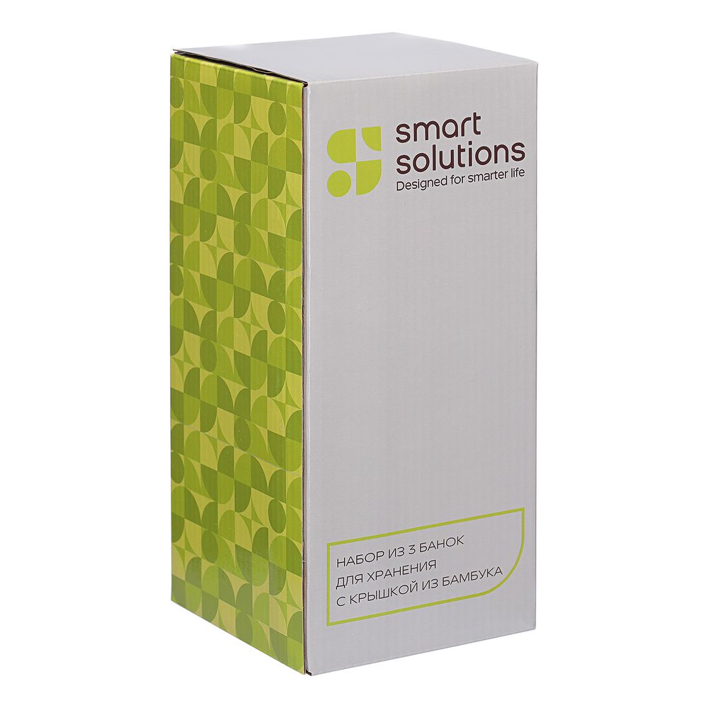 Набор из 3 банок для хранения Eco Store с крышками из бамбука