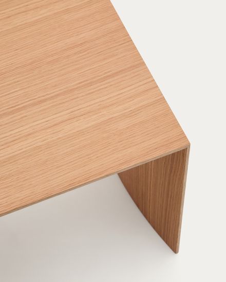 Litto Приставной столик из шпона дуба натурального цвета 55 x 40 см