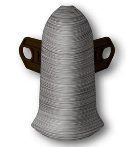 Угол наружный (внешний) с крепежом для плинтуса 70мм "Идеал Классик", 187 Алюминий темный