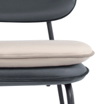 Стул полубарный Pea, велюр, темно-серый/бежевый