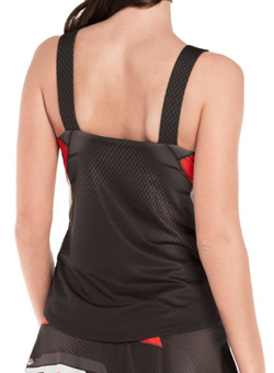 Женский топ теннисный Lucky in Love Tech It Out Tank w/Bra - charcoal