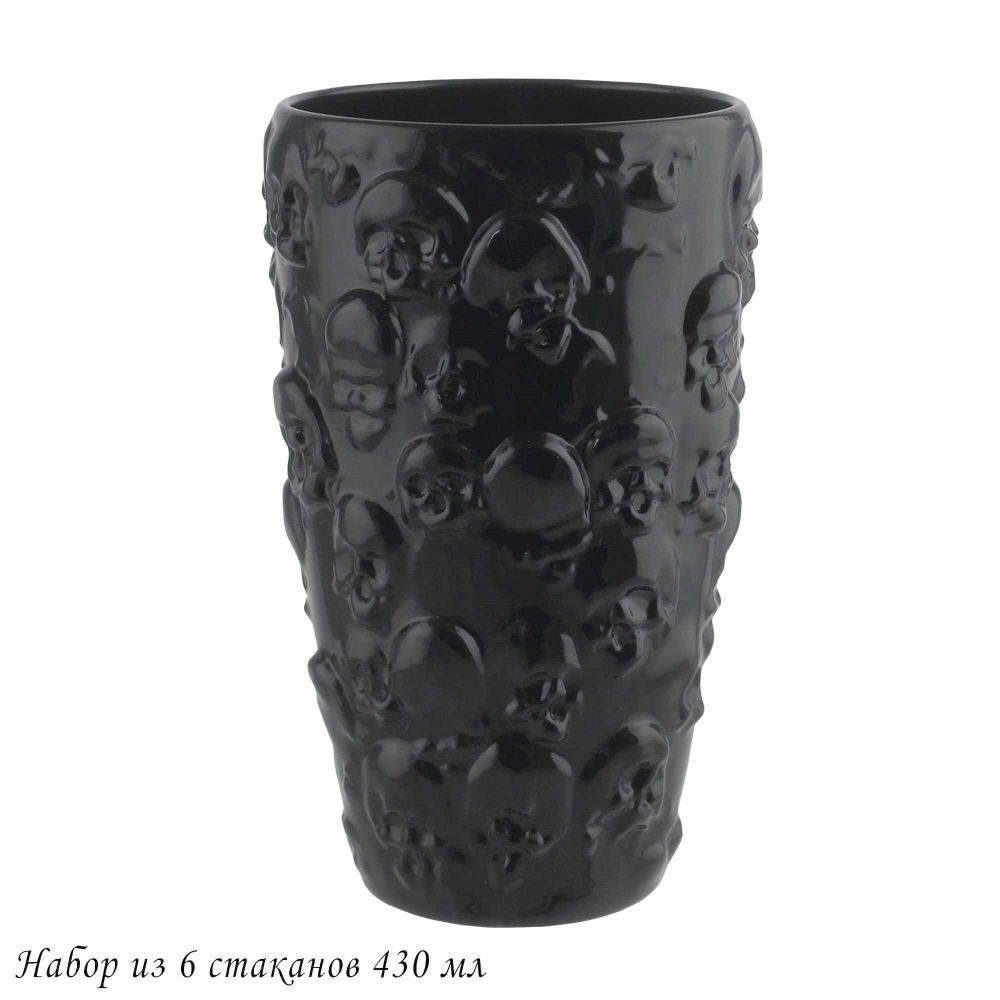 Lenardi 583-011 Набор из 6 стаканов 430 мл дизайн "Череп" в под.уп.(х4)Стекло