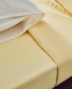 Простыня на резинке Zara Home хлопок, лён 100%, однотонный, 3115/900