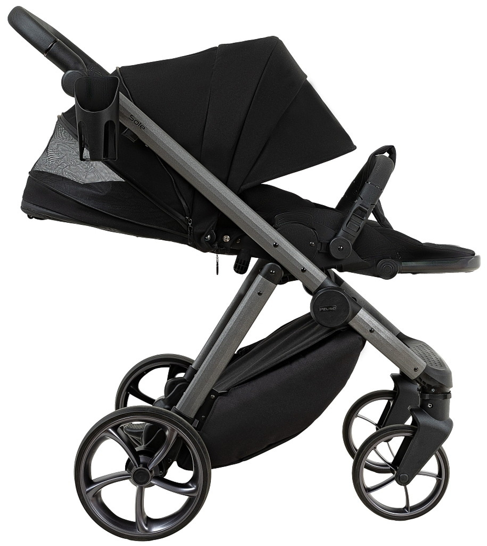 Детская коляска Pituso Sole 3 в 1 с автокреслом Santiso Pro Black PMPT/023 Black