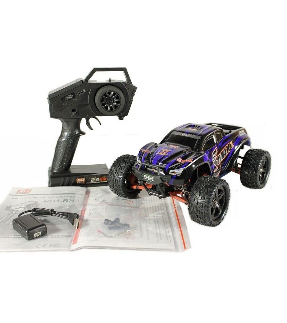 Радиоуправляемый монстр Remo Hobby SMAX Brushless UPGRADE V2.0 (синий) 4WD 2.4G 1/16 RTR