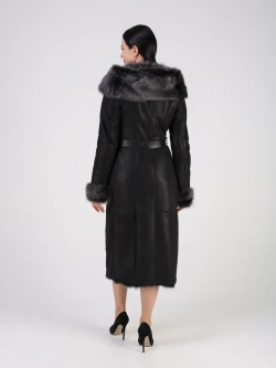 Дубленка зимняя натуральная с капюшоном длинная и теплая