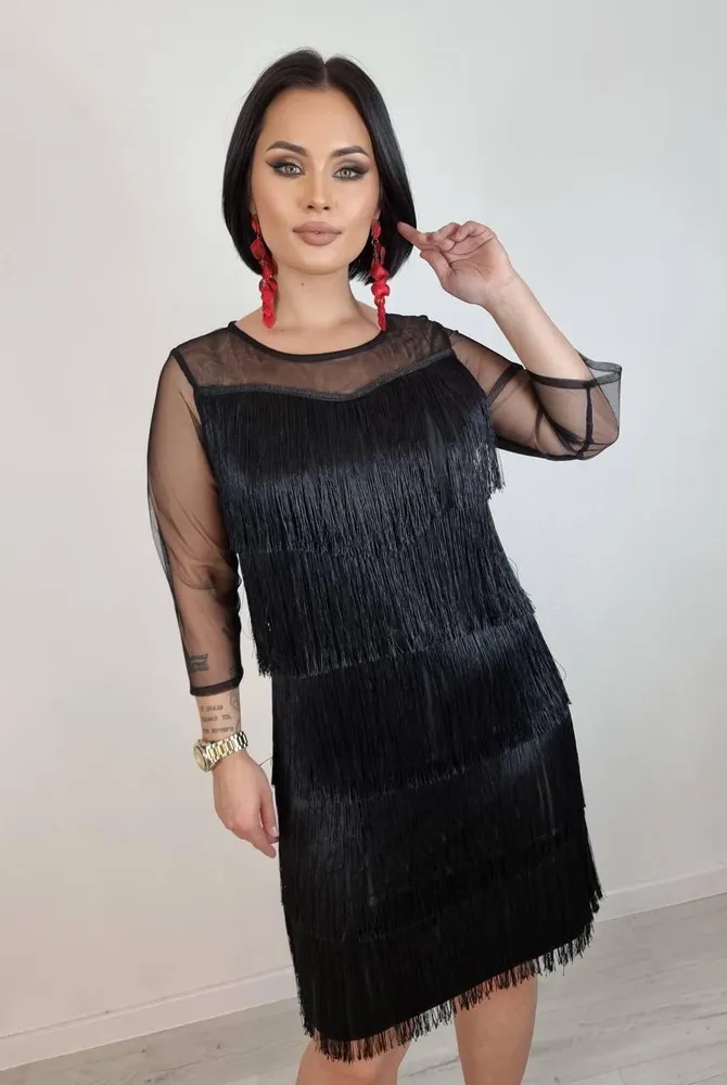 Платье с бахромой 03456 Фабрика Моды