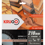 Пильный диск KRUGO 210x2,4/1,6x60Tx30mm, WA210060