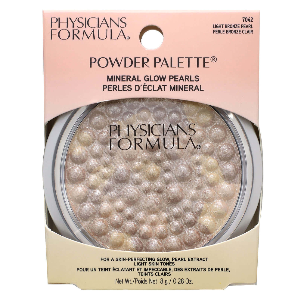 Physicians Formula, Пудра, минеральный жемчуг, светлый бронзовый жемчуг 7042, 8 г (0,28 унции)