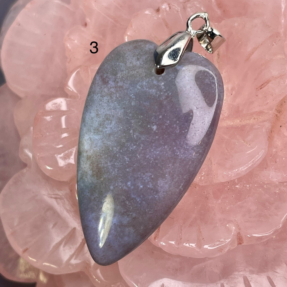 53954  Агат моховой Кулон сердце 25*40мм