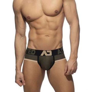 Мужские трусы брифы хаки с пуш-ап Addicted AD1080-14