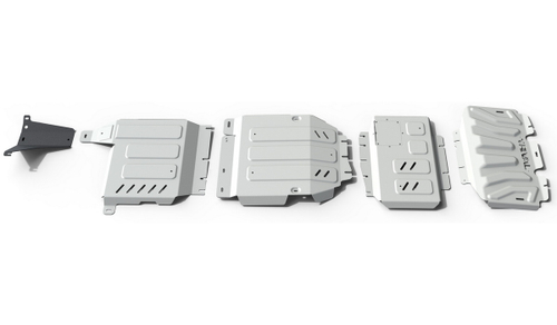 Защита радиатора, картера, КПП и РК Rival для Mercedes-Benz X-klasse (V - 3.0D) 4WD 2017-н.в., штампованная, алюминий 6 мм, с крепежом, 4 части, K333.3942.1.6