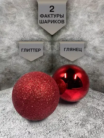 Набор стеклянных шаров Классический красный 26 шт., Christmas DeLuxe (86461)
