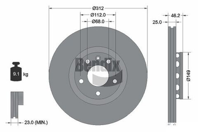BENDIX Braking - BDS1239HC-BEN - Brake Disc