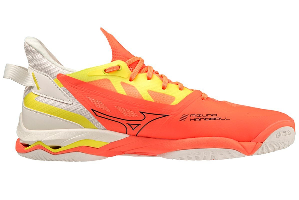 Мужские кроссовки для бадминтона/сквоша Mizuno Wave Mirage 5 - neon flame/black/bolt2 neon