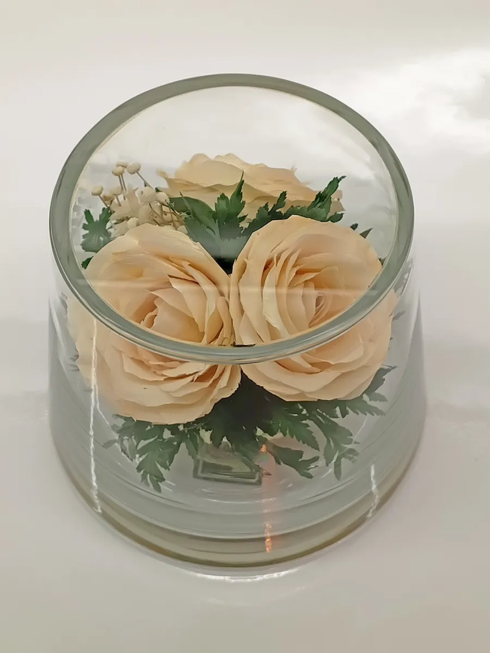 натуральные цветы в стекле, вакуум