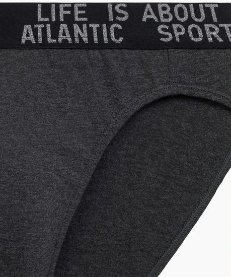 Мужские трусы (3шт) слипы спорт Atlantic 3MP-209, хлопок, темно-серый меланж + медно-багряный меланж + коричневый меланж