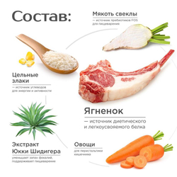 Корм сухой для взрослых собак породы Ньюфаундленд, с ягненком, 2.5 кг, QUATTRO