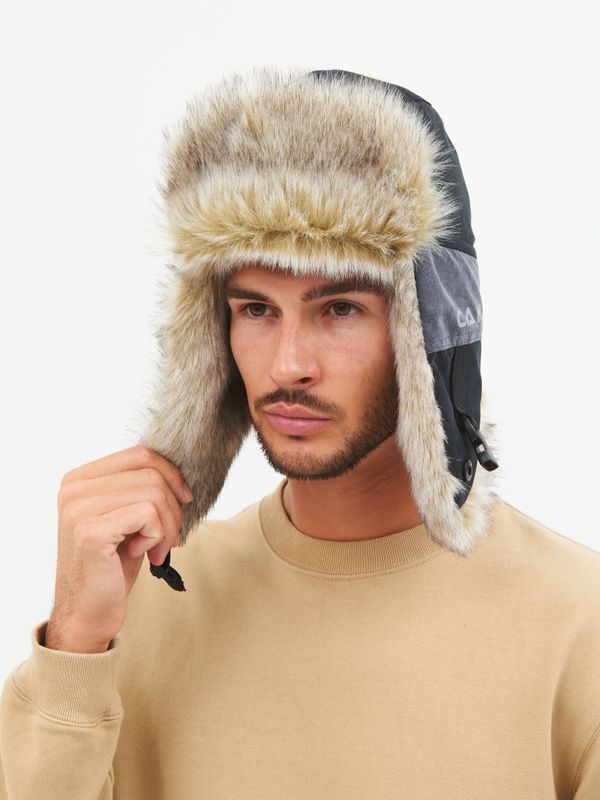 Шапка ушанка зимняя Канада ткань Finlandia цвет Серый/Черный