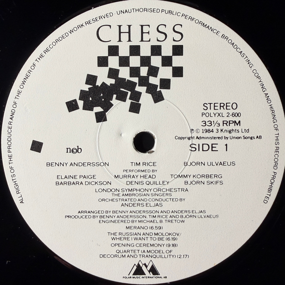 Мюзикл Шахматы 2LP (Скандинавия 1984г.)