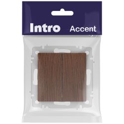 Выключатель Intro Accent 6-104-10 двойной, 10А-250В, IP20, СУ, AL/CU, венге