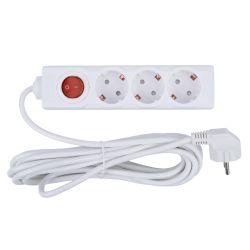 S-GCU3-5B WHITE Удлинитель серии Ultra. шнур 5м.. 3 гнезда. 16A. с-з. Белый. TM Uniel