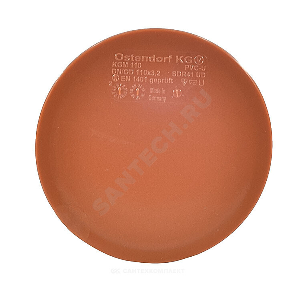 Заглушка НПВХ коричневая Дн 160 б/нап KGM Ostendorf 222620