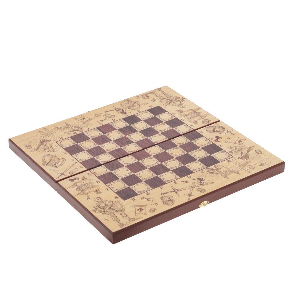GAEM Игра настольная 3 в 1 (шахматы, шашки, нарды) "Рыцари", L50 W25 H6 см