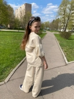Свитшот удлиненный с коротким рукавом