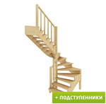 Лестница на второй этаж К-003м/4 Левая с подступенками