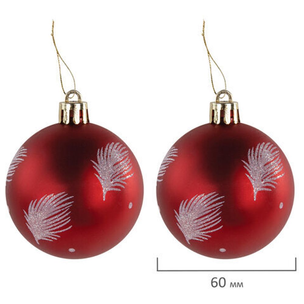 Шары ёлочные НАБОР 44 шт., 6 см/3 см,"Red&White", красные/белые, пластик, ЗОЛОТАЯ СКАЗКА, 592166