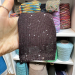 LINETTE PAILLETES - 80% лен, 20% п/а, микропайетки 2мм, ; 450м\100гр; цвет: зеленый/оливковый меланжевый, пайетки серебро