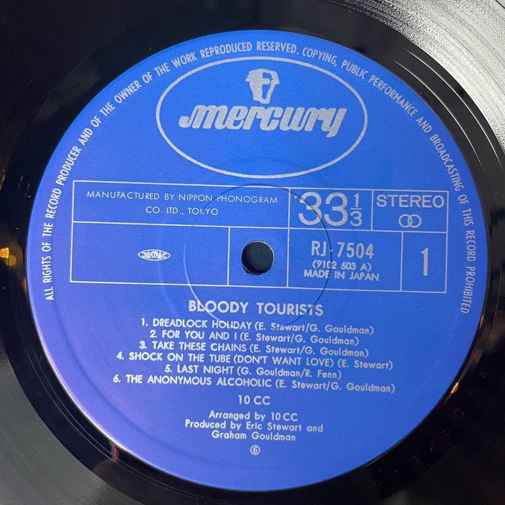 Винтажная виниловая пластинка LP 10cc Bloody Tourists (Japan 1978) (No Obi)