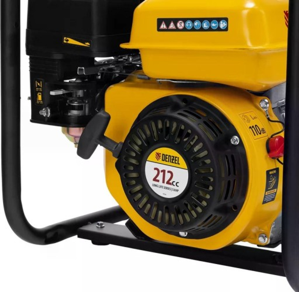 Мотопомпа бензиновая для грязной воды Denzel PX-80D7 7 л.с, 3", 1300 л/мин 99206