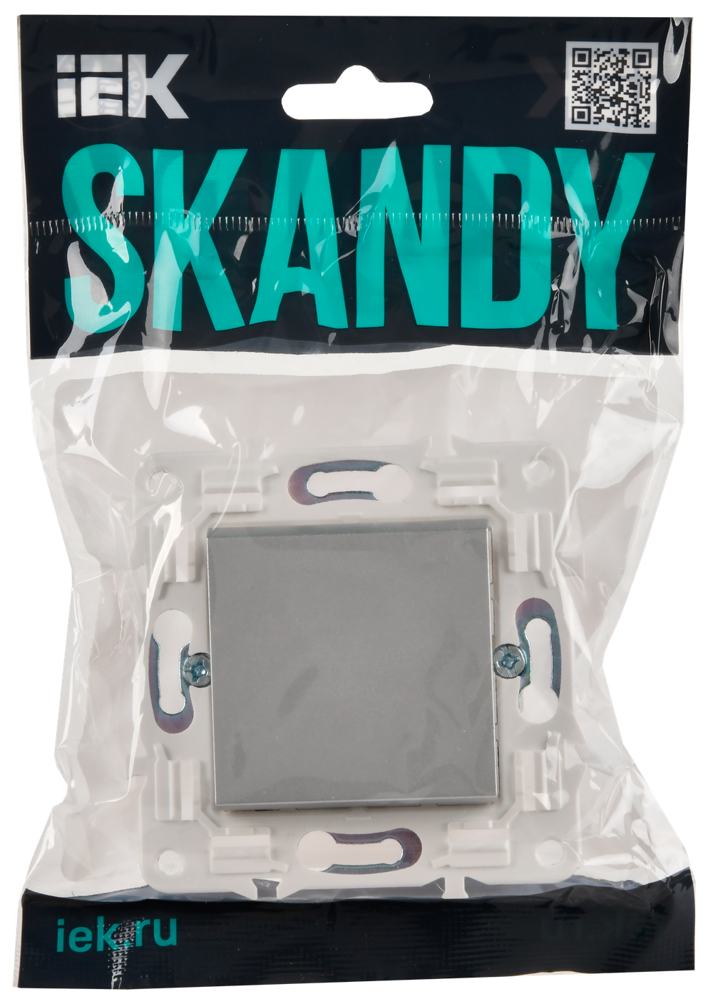 SKANDY Выключатель 1-клавишный проходной 10А SK-V02S серебряный IEK