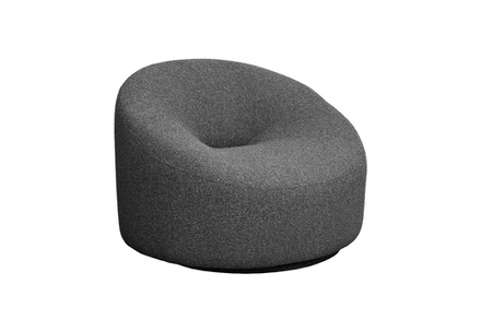 Кресло Garda Decor поворотное Луна (Luna) букле серый Flona-SER 98*90*69 см
