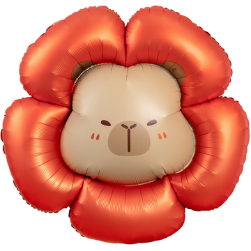 Фольгированный шар-фигура «Капибара с цветочком», 84 см