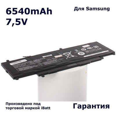 Аккумулятор iBatt 6540mAh, для ATIV Smart PC Pro XE700T1C-A03 64Gb XE700T1C-A02 XE700T1C-A01 64GB XE700T1C-A0A 128GB 128Gb dock